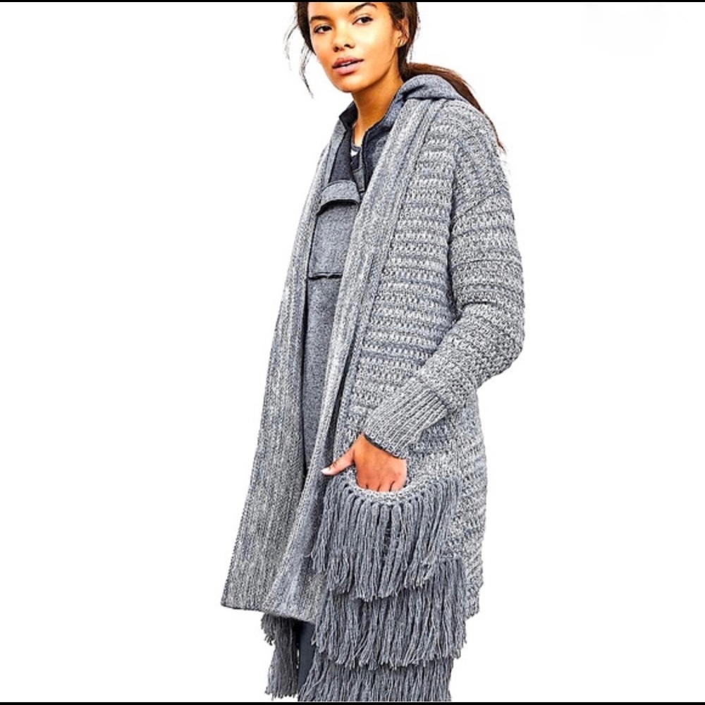 Banana Republic fringe open-front cardigan